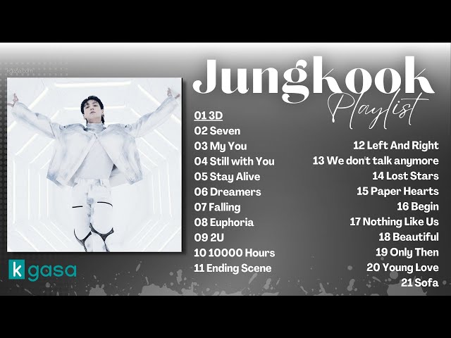 Jungkook (정국) of BTS Playlist [solo and cover] [Incl. 3 D] [2023 Updated] class=