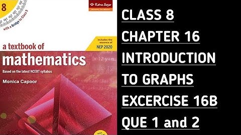 Class 8 Maths Ratna Sagar | Ex-16B QUE 1 & 2 || Ch-16 || INTRODUCTION TO GRAPHS ||