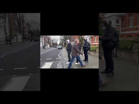 Abbey Road. Where are the other guys? I kept my shoes on. I ain't the walrus!