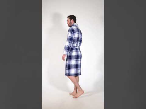 Купить Теплый плюшевый халат мужской в клетку VIENETTA MAN 3100810129 в Украина в Lingerie.ua - Одяг для дому та відпочинку, Видео 1