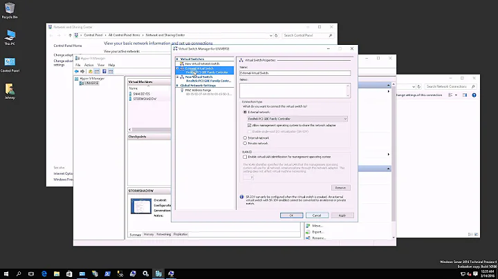Windows 2016 Hyper-V - Relationship Between VM IP Address, Virtual Switch and Network Cards