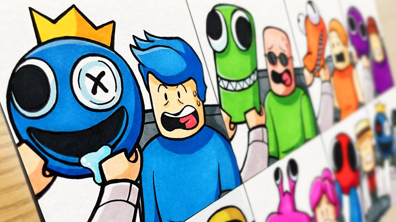 Drew some art of the recent roblox game rainbow friends! : r/roblox