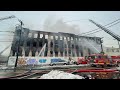 NJ firefighters battle large blaze at Newark warehouse