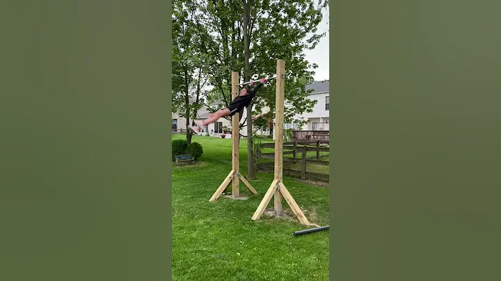 DIY Gymnastics Strap Bar, Daughter doing Giants