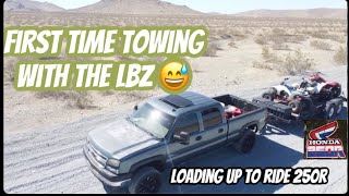Loading up the ATV's! (First time towing with my Duramax)