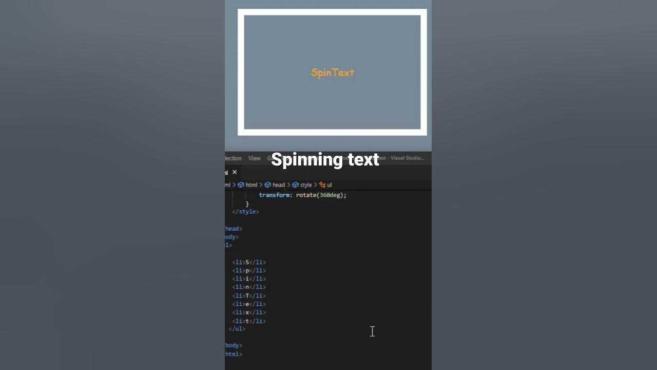 How to make spinning text | html css only - YouTube