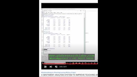 A SENTIMENT ANALYSIS SYSTEM TO IMPROVE TEACHING AND LEARNING PYTHON PROJECT