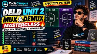 MUX & DEMUX 🔥 Complete Masterclass | Boolean Functions + Numericals | DELD SPPU 2024