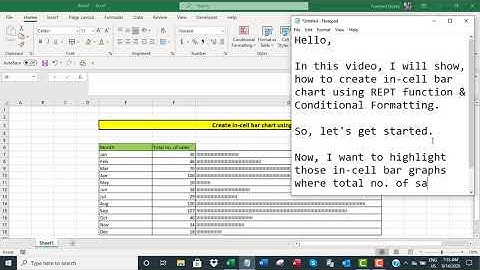 Create in-cell bar graph in Excel using REPT function & Conditional Formatting