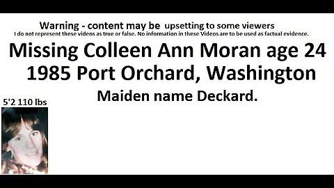 Missing Colleen Ann Moran age 24 1985 Port Orchard...