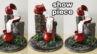 How To Make Beautiful Terracotta Waterfall Fountain Show Piece