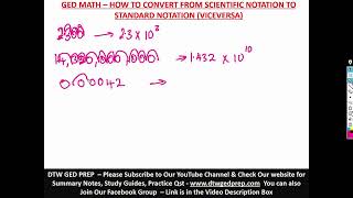 HOW TO CONVERT FROM SCIENTIFIC NOTATION TO STANDARD NOTATION - GED MATH Profile