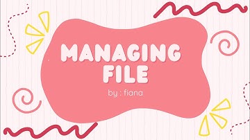 Administrasi Sistem Jaringan : Managing File