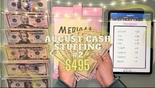 AUG Cash Stuffing #2 | $495 | Cash Envelopes | Low Income College Student | Long/Short Term Goals |