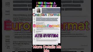 Canadian format CV | Europe format CV | Europass CV | Dubai CV | ATS System CV cv ats