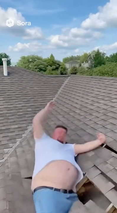 Roof dancing gone wrong! 😂