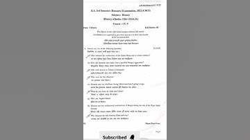 Burdwan University B.A 3rd Semester  History Honours CC V Question paper 2022#shortsvideo #viral