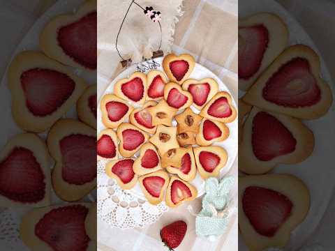 Нежное клубничное🍓🍪#печенье#shorts#butter#масло#galette#sweet
