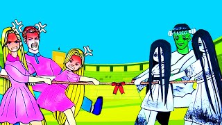 Paper Dolls Contest - Rapunzel and Sadako Dresses Quiet Book Handmade Papercraft - Woa Doll Channel