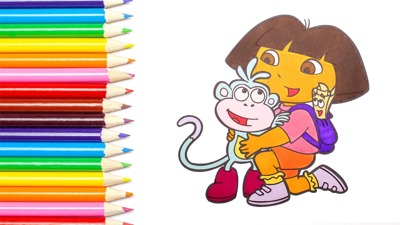 Dora Márquez The Explorer with her friends from tv show. Coloring Book ...