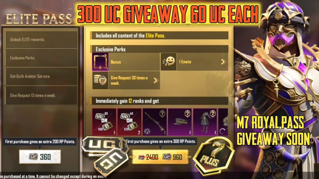M7 RP Giveaway Soon | 300Uc Giveaway 60 Uc Each | C2S4 Royal Pass
