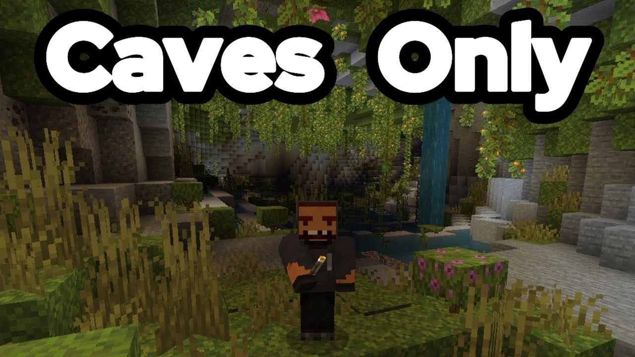 I Tried To Beat Minecraft In A Cave Only World - YouTube