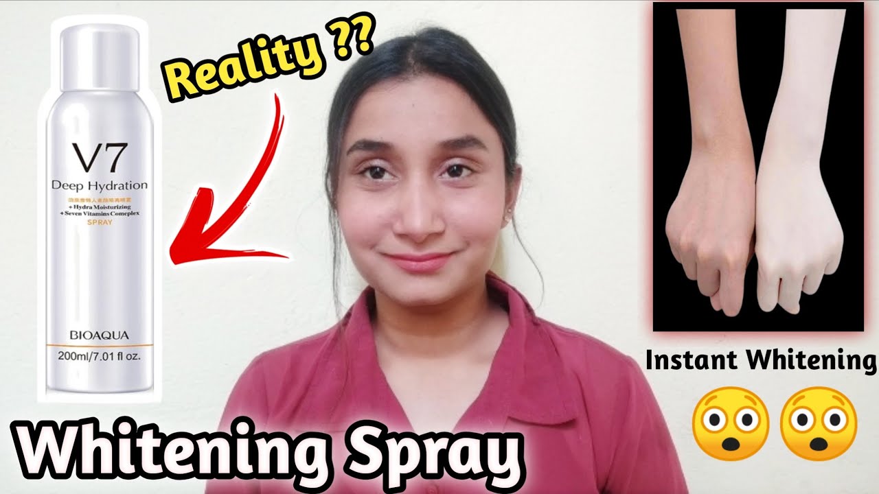 Instant whitening spray bioaqua v7 deep hydrating spray review & demo