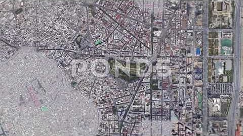 Zoom in from space and focus on Tunisia, Tunisia. 3D Animation. Background for travel intro.
