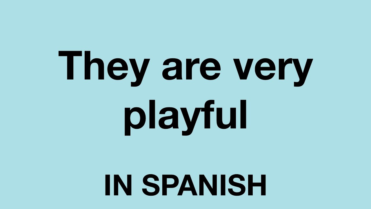 How To Say They Are Very Playful In Spanish YouTube How To Say They Are Very Playful In Spanish YouTube