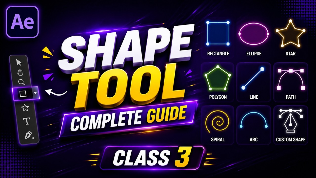 Learn After Effects Class - 3 | How to Use Shape Tools in After Effects ...
