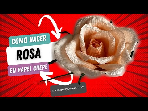 Cómo hacer una rosa de papel crepe de manera fácil @crearydecorar