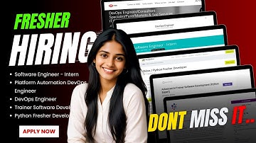 Hiring fresher DevOps Engineer, Software Engineer, Python Developer, Trainee