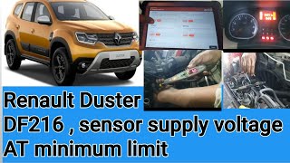 DF027, DF024,DF002, DF098,DF112, DF114,DF216, sensor supply voltage AT minimum limit renault Duster
