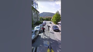 Men chase Google Street View car