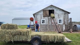 Unloading Square Bale Into a Hay Loft