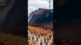 Massive Ship Launch Into The Ocean Most Satisfying Ship Launch Ever.