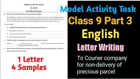 Model Activity Task Class 9 English Part 3 || Writing || 1 Letter 4 Samples
