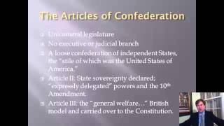 Constitutional History Lecture 5: Articles of Confederation and the Critical Period