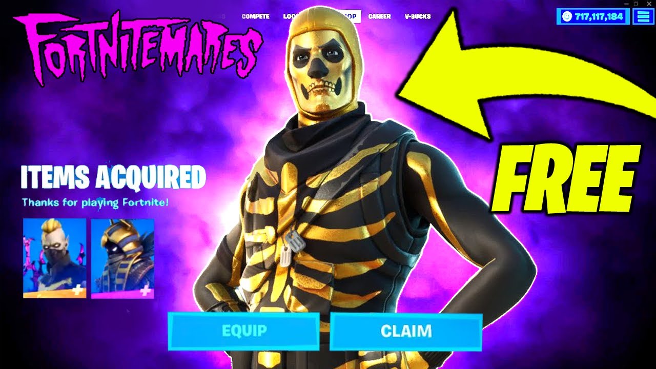 Fortnite Halloween 2021 Update ALL FREE REWARDS (Golden Skull Trooper
