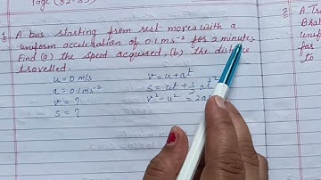 Motion Class 9 Chapter 7 NCERT Solutions Pg 82 In-Text Qn 1 ll A bus starting from rest moves with a