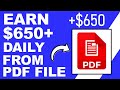 Daily Earn $600+ From PDF Files (FREE) - Worldwide! (Make Money Online)