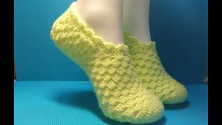картинка: АЖУРНЫЕ ТАПОЧКИ КРЮЧКОМ #288