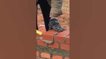 The installation of bricks in a wall is done straight and neatly