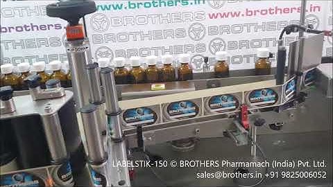 LABELSTIK -150 Sticker Labelling Machine for Round Glass Bottles, Vials, Jars, Containers