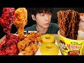 MUKBANG | 직접 만든 양념 치킨 레시피 & 짜장 불닭볶음면 파김치 먹방 | KOREAN Fried chicken RECIPE HOME FOOD