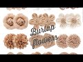 Six Easy Burlap flowers || Burlap  Flowers DIY || How to make Burlap flowers