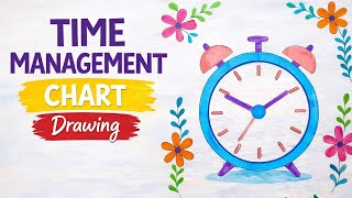 Beautiful Time Management Poster | Easy Drawing for Students | School Project Idea