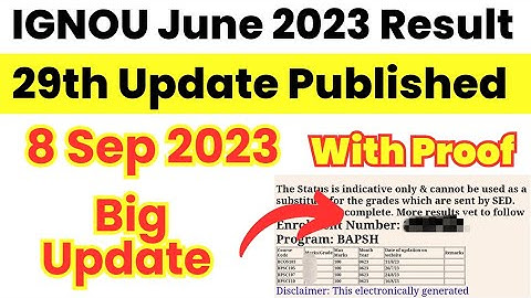 IGNOU June 2023 Maximum Result आ गया | 29th Update Published | Ignou result update 2023