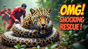 GIANT PYTHON ATTACKS LEOPARD – UNBELIEVABLE RESCUE!