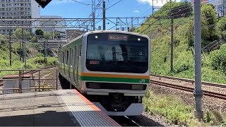 湘南新宿ライン特別快速臨時停車高崎行きE231系4824YS-30+E231系K-06と湘南新宿ライン普通宇都宮行きE233系4526YU229+E231系U527が遅れてJR東戸塚駅から発車！